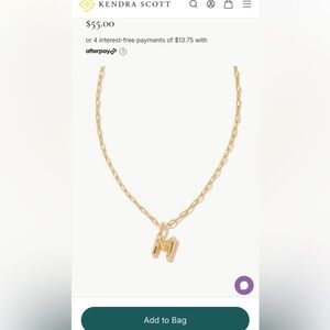 Kendra Scott Letter M short pendant necklace